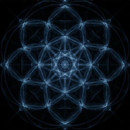 An illustration of a recursively nested Flower of Life.
