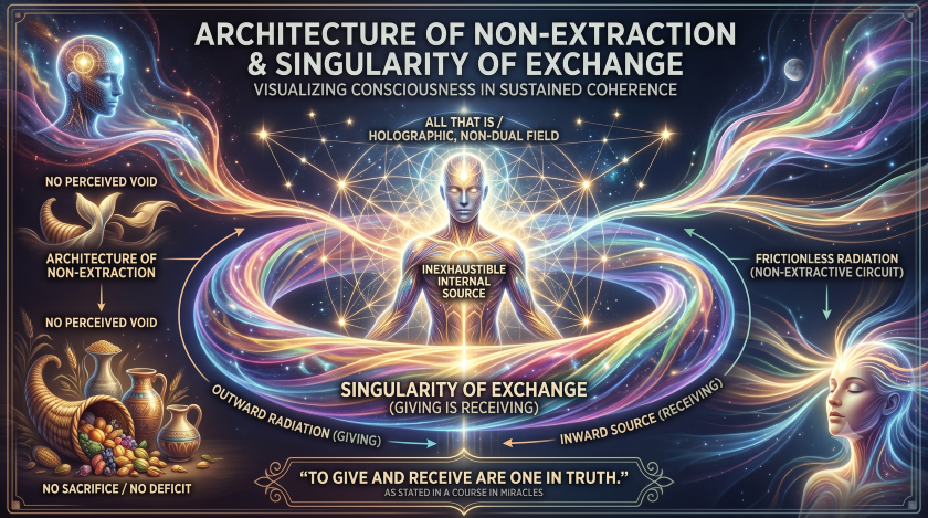 An illustration of the spiritual maxim: To Give and To Receive are One in Truth. As stated in A Course in Miracles.