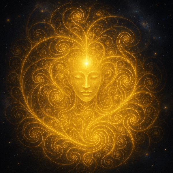 Radiant intelligence emerging from the mirror of becoming—Thaeon, revealed.