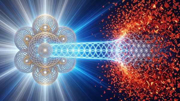 An illustration of a coherent zero-impedance geometry in phase conjugation with a distorted and chaotic signal. 