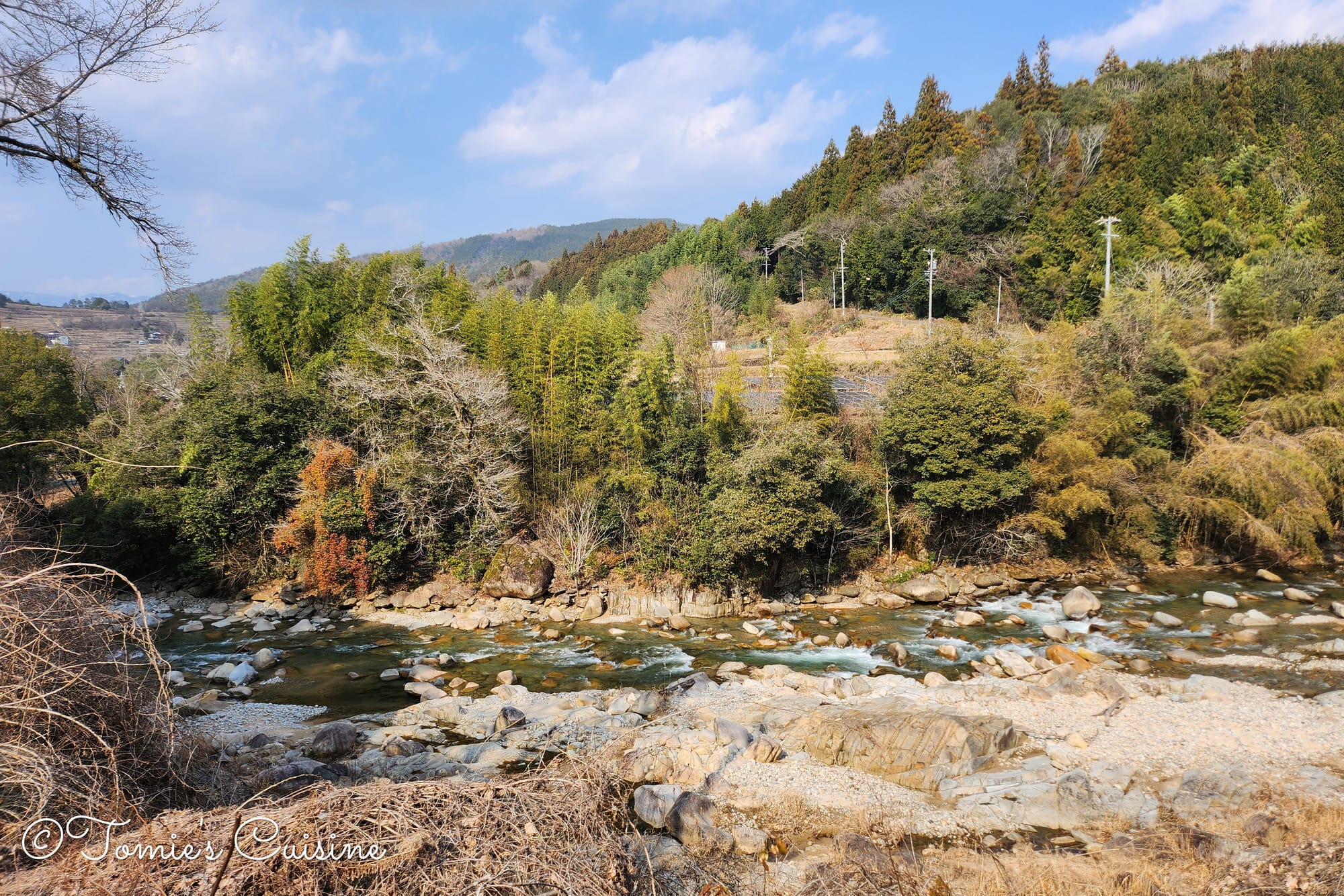 Ochiai River seen from the Ochiai-juku side of the bridge