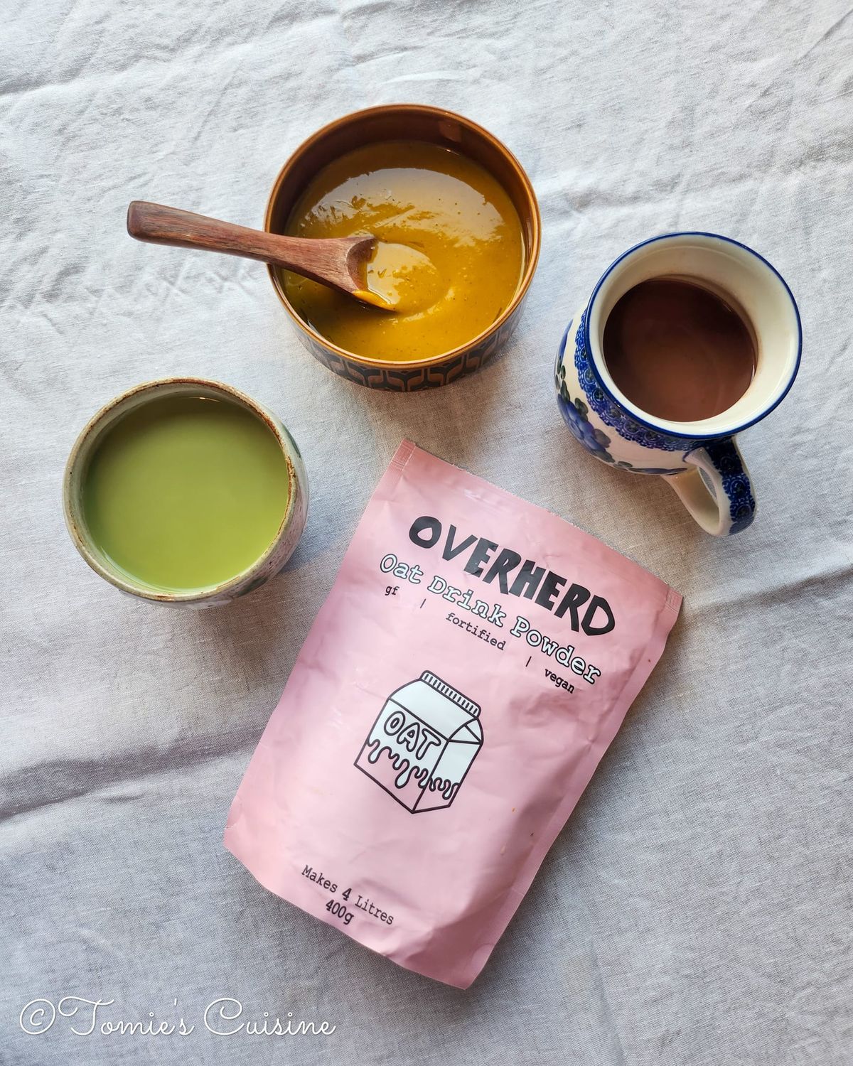 Warm recipe drinks for a cosy winter with Overherd oat milk powder