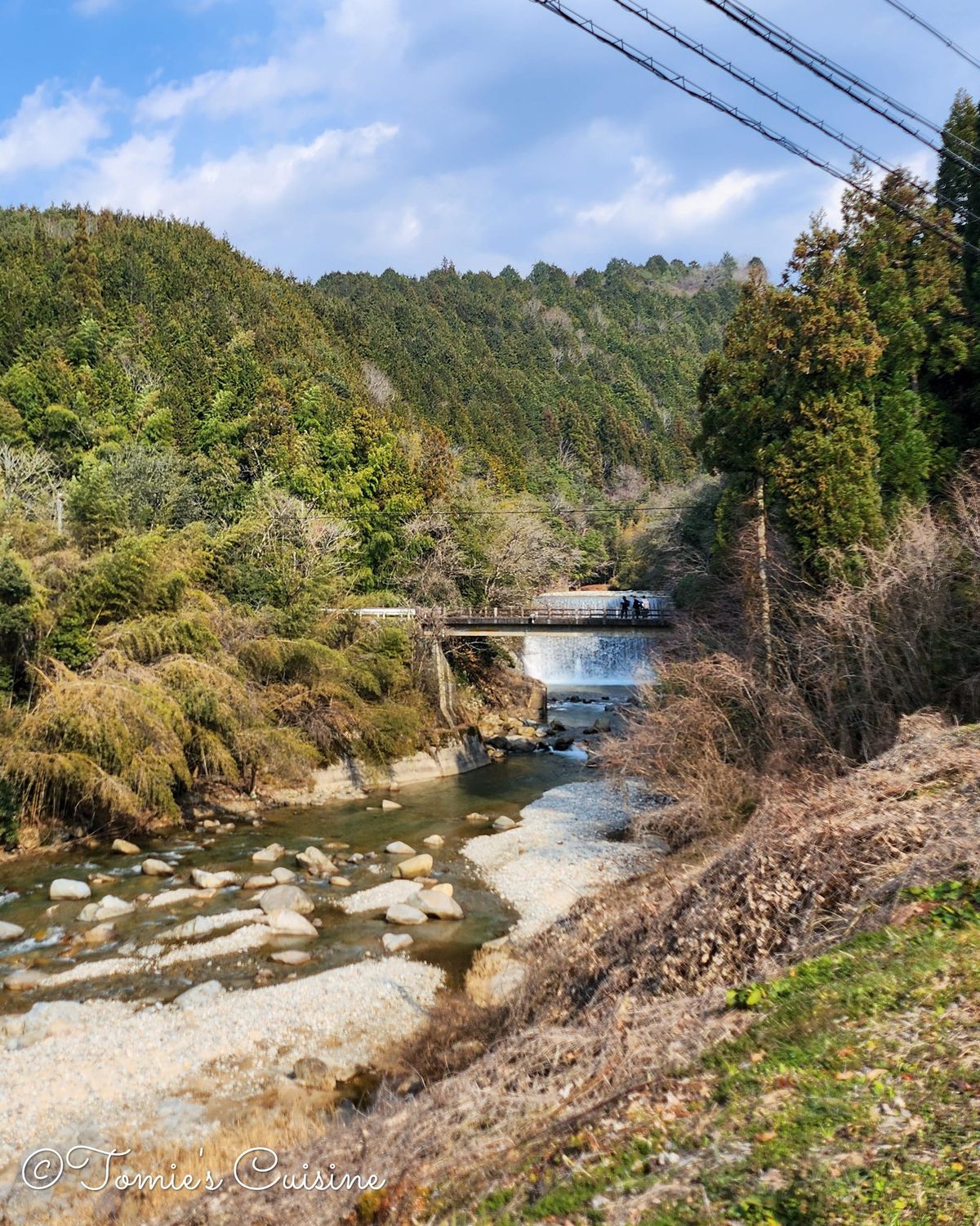 Waterfall below the Ochiai Ohashi bridge on the Nakasendo, Gifu