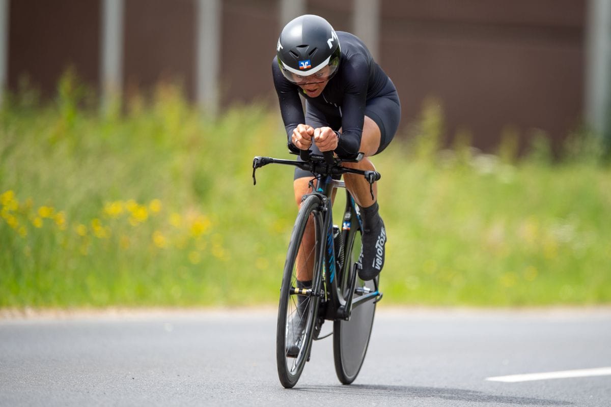 cyclist on a bike in a competition