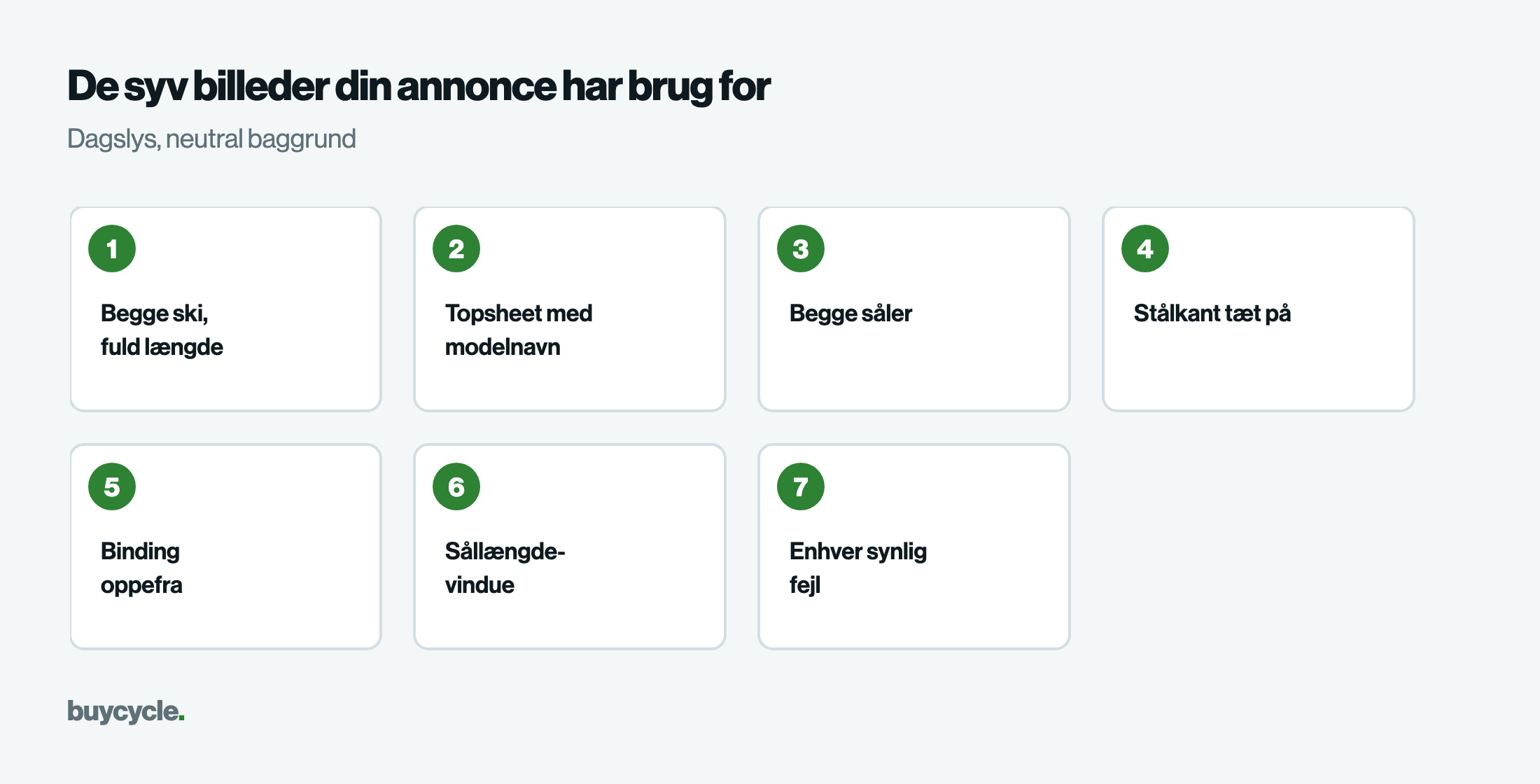 De syv billeder din annonce har brug for