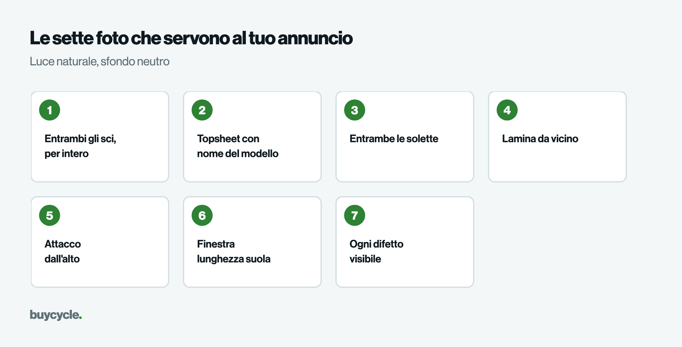 Le sette foto che servono al tuo annuncio
