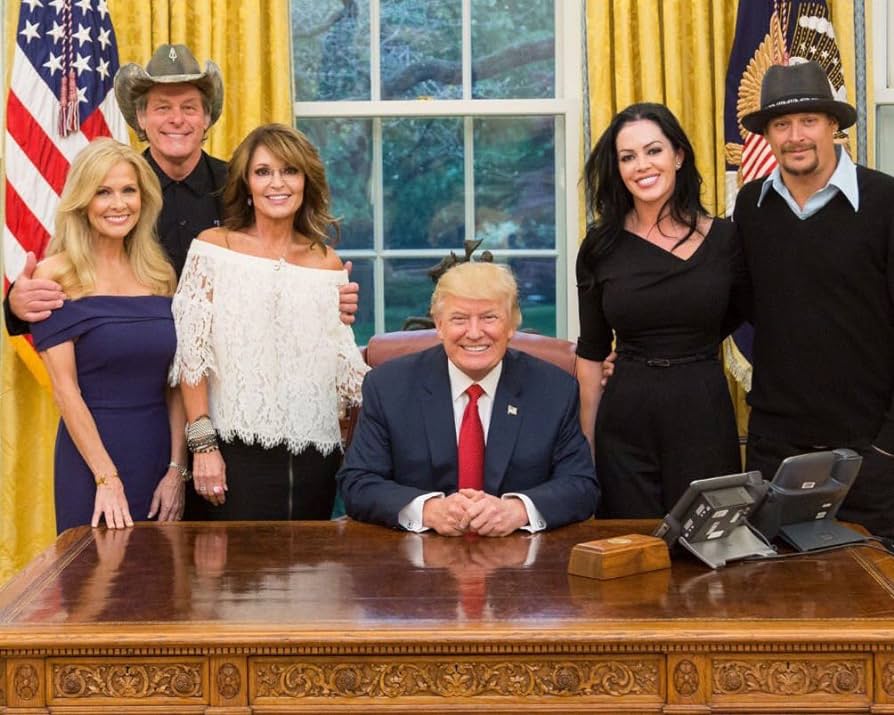 President Donald Trump With Guests Ted Nugent Kid Rock Sarah Palin Photo White House Photos Artwork 8x12