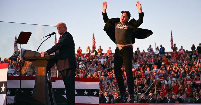 Donald Trump’ll make you (jump, jump). Jim Watson/AFP via Getty Images