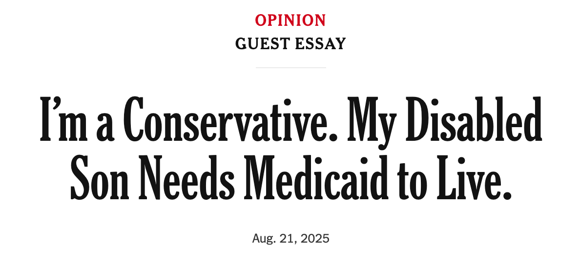 image capture of a NY Times headling