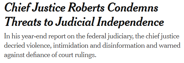 Aw, poor widdle Chief Justice Roberts has his fee-fees hurt...
