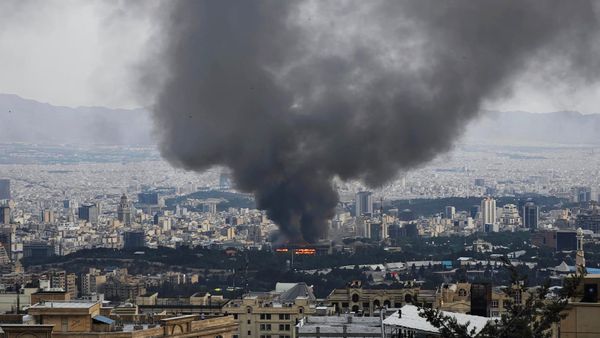 image of a burning building from a safe vantage point