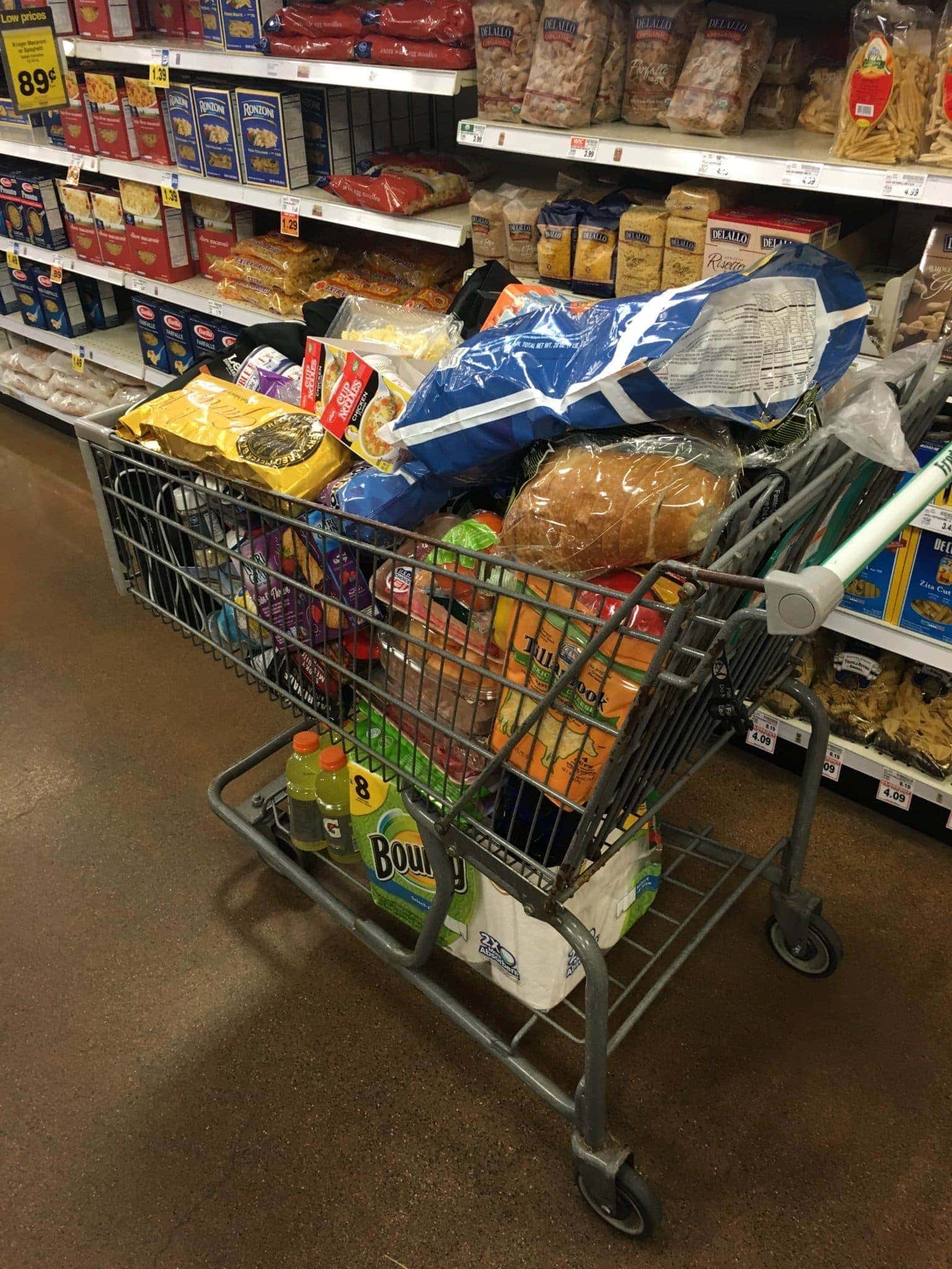 One grocery cart...