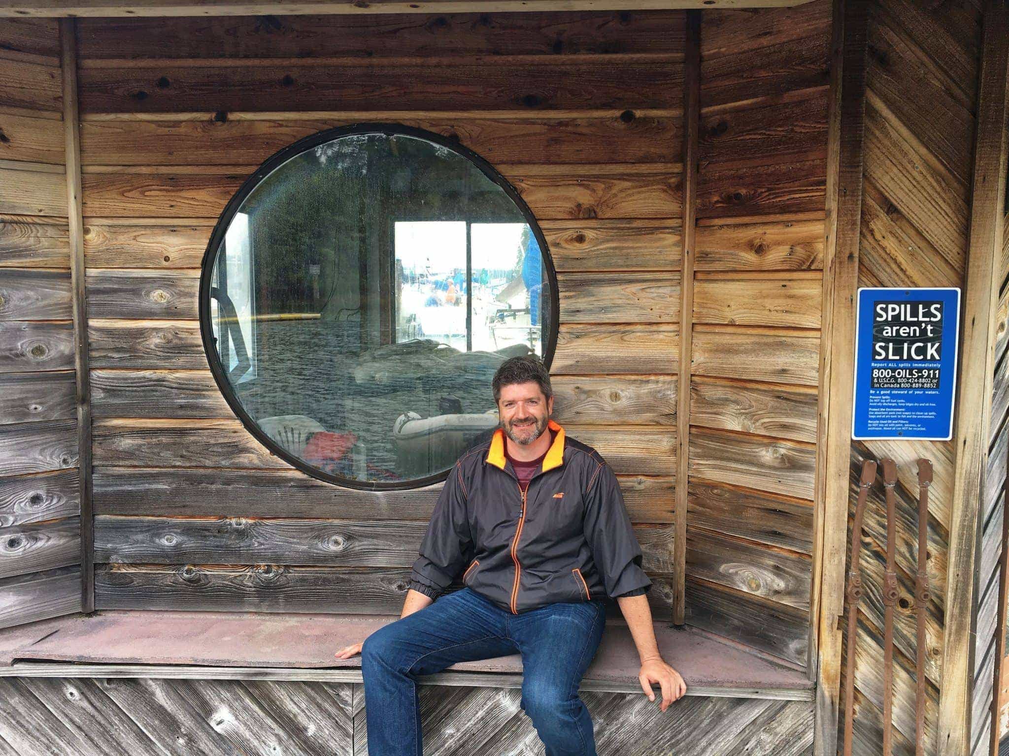 Jake at the Jarrell Cove Marina fuel dock