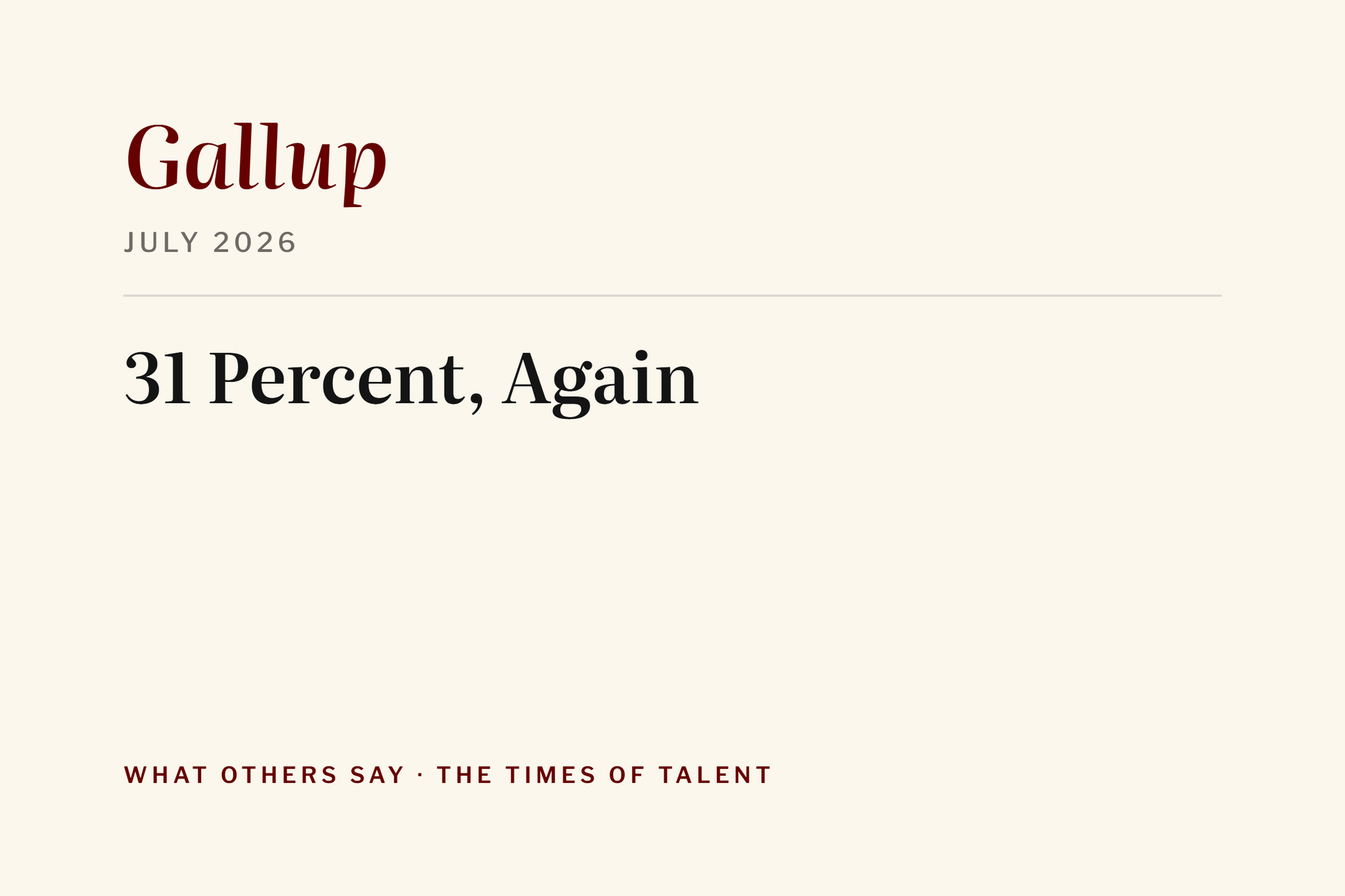 31 Percent, Again