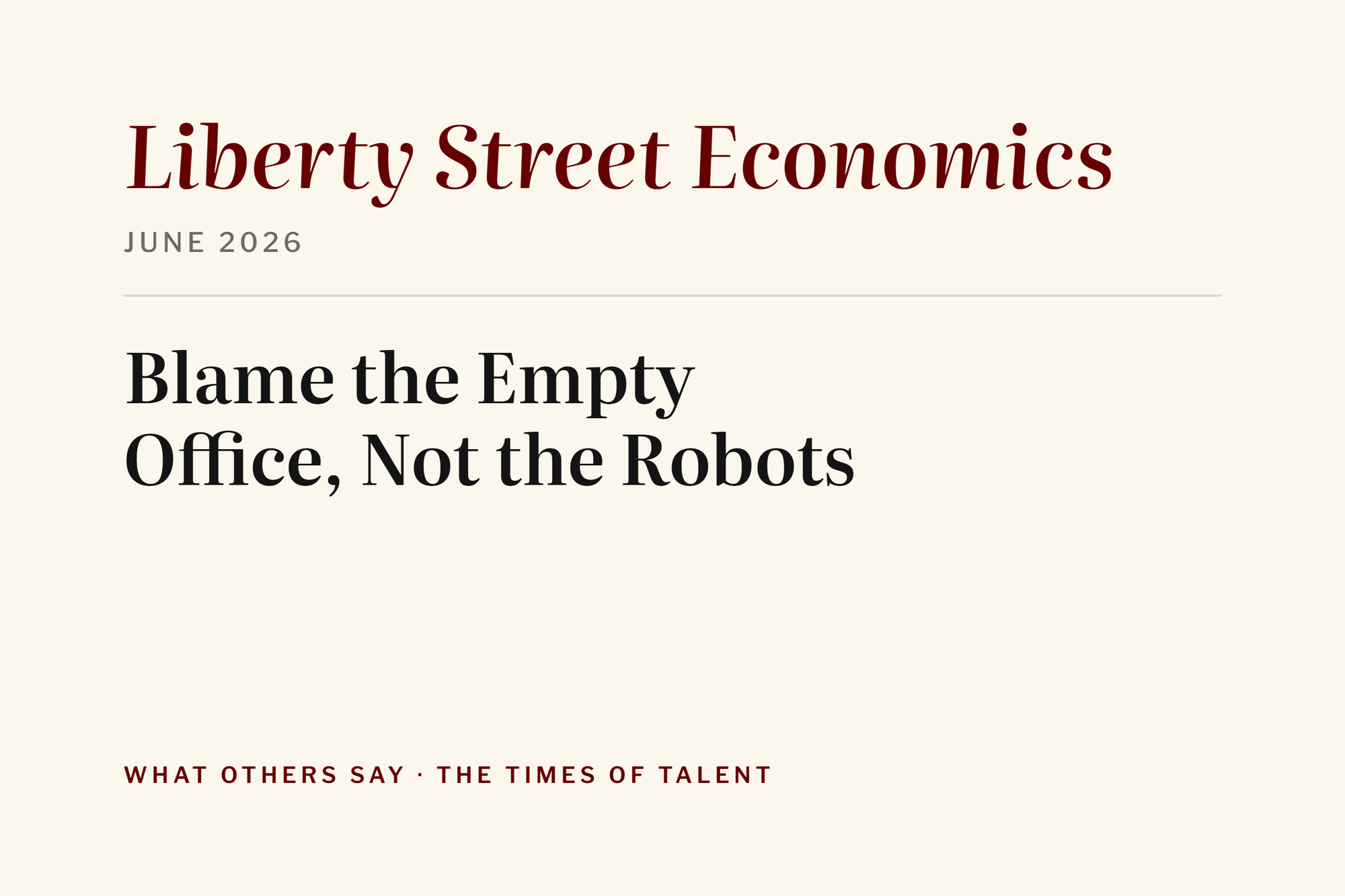 Blame the Empty Office, Not the Robots
