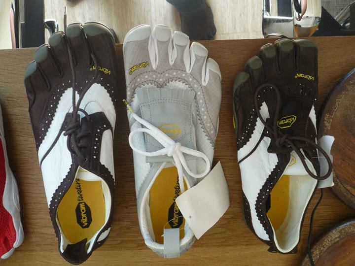 Note the laces cover on the middle pair! Vibram going full-force with the golf shoe aesthetic.