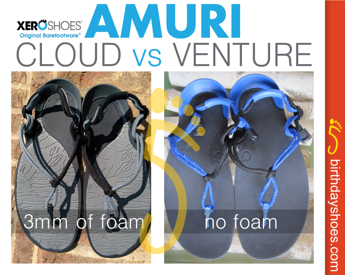 The Xero Shoes Amuri Cloud vs. the Xero Shoes Amuri (Sensori) Venture.