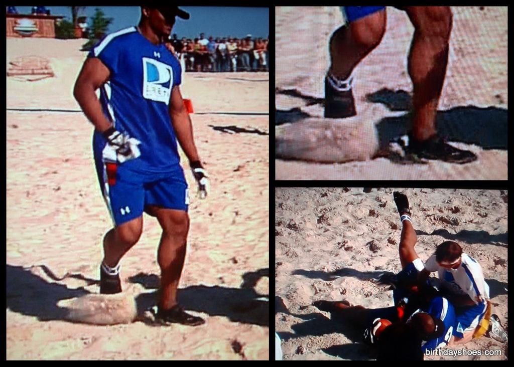 Heisman winner, ex-NFL player Eddie George's KSO Vibram Five Fingers seen on Celebrity Beach Bowl
