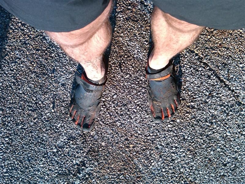 Eric's first trail run in KSO 5 Fingers in Houston