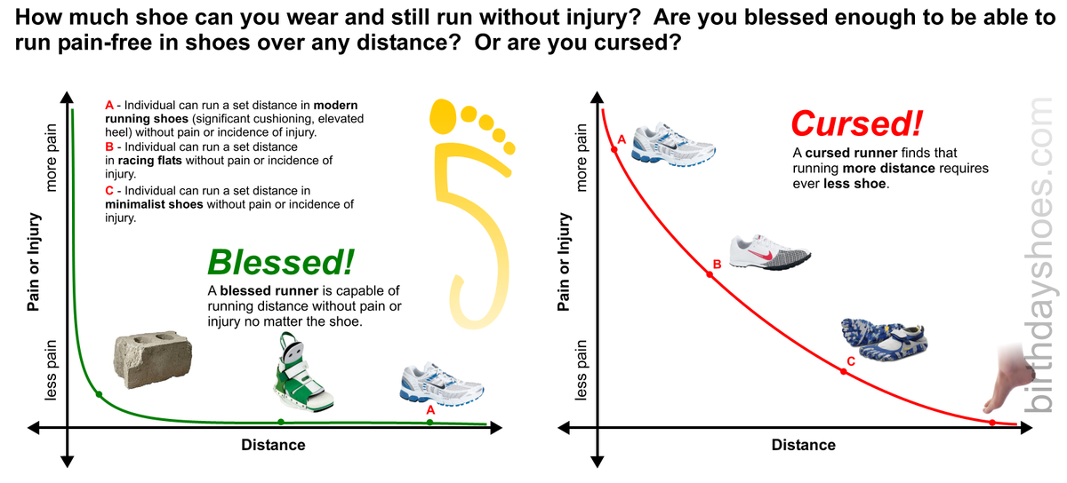 How much Shoe can you Tolerate?  Are you Blessed enough to Run Pain- or Injury-Free in Shoes?