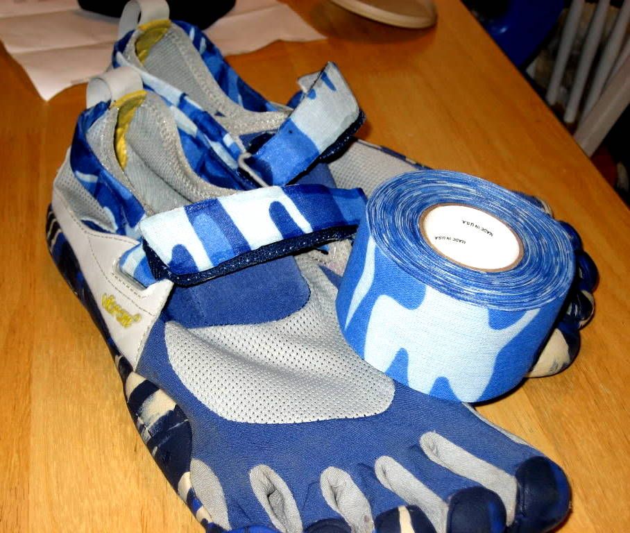 Using tape to add strength, durability, and even style to the Vibram Five Fingers KSO (and KSO Trek) straps! [modification]
