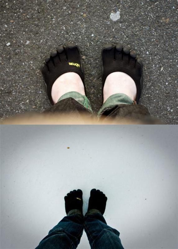 Cody Gets Snow between his VFF Classic-Clad Toes