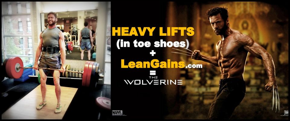 Hugh Jackman (a.k.a. The Wolverine): Lean, Ripped, and Deadlifting 350+ in Toe Shoes