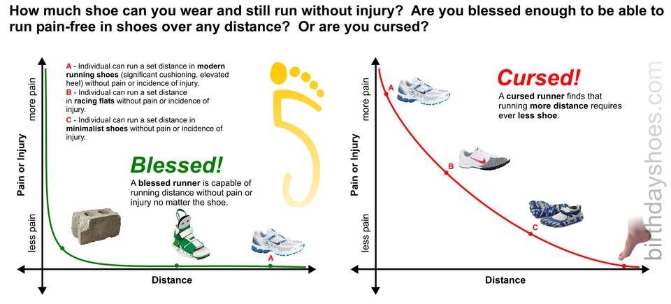 How much Shoe can you Tolerate?  Are you Blessed enough to Run Pain- or Injury-Free in Shoes?