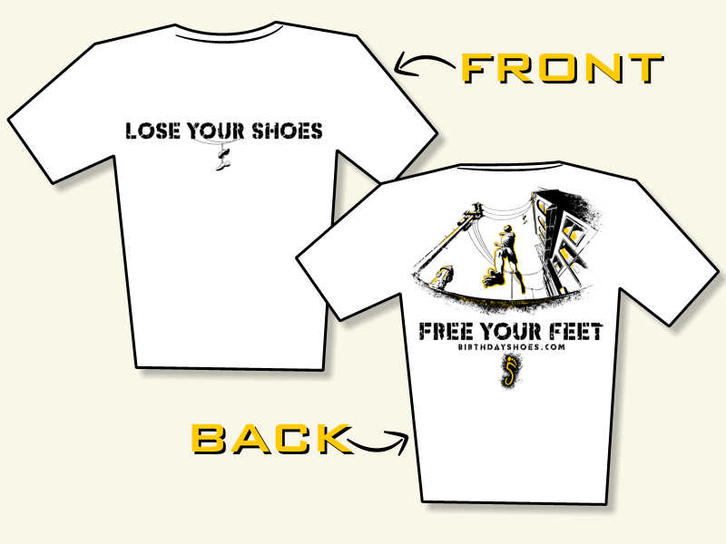 Barefoot Running BirthdayShoes T-Shirts are HERE! Lose your Shoes - Free your Feet!