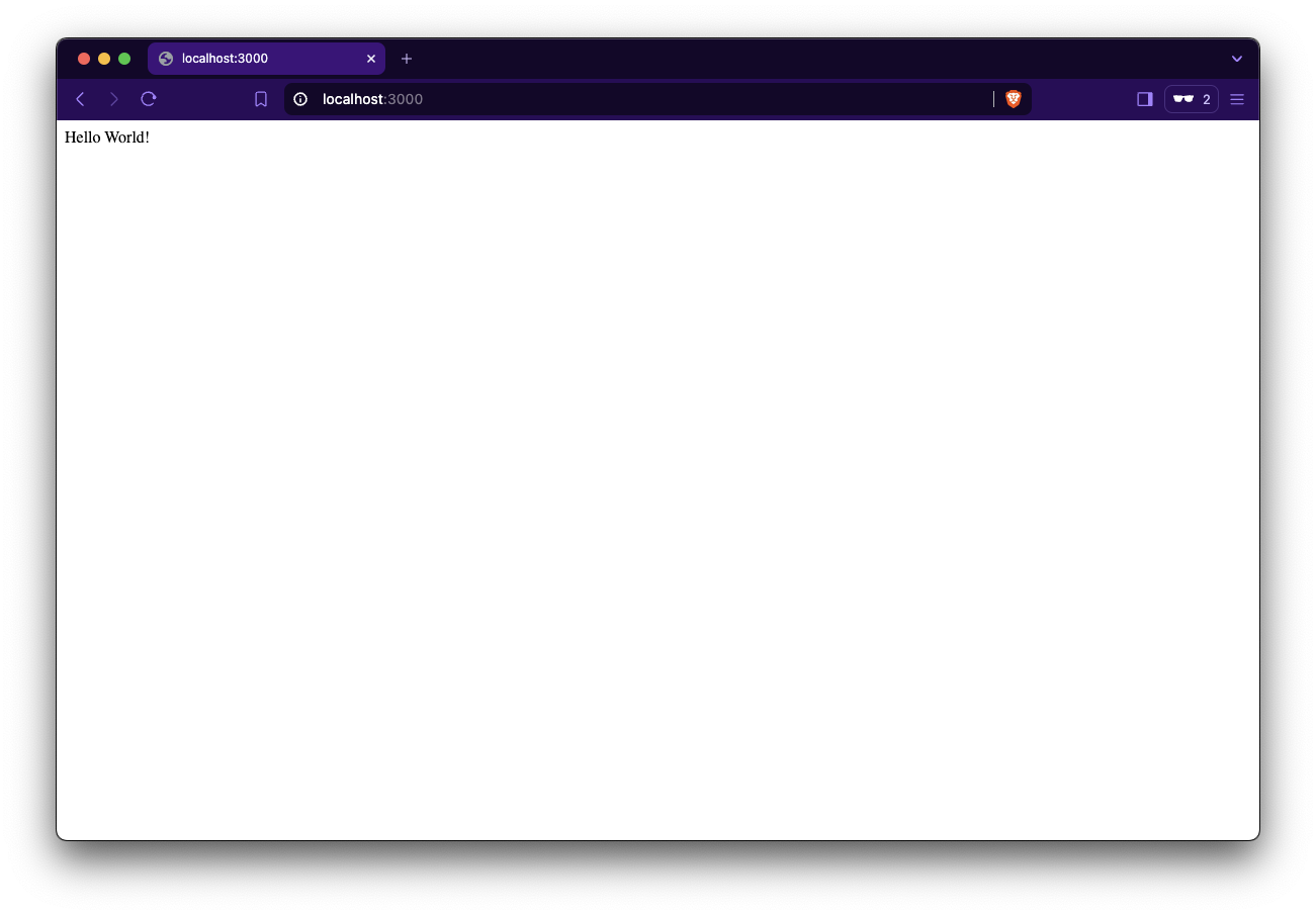 Screenshot of a browser showing the text "Hello World!"