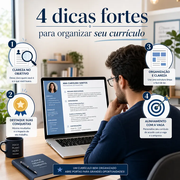 4 dicas fortes para organizar seu currículo