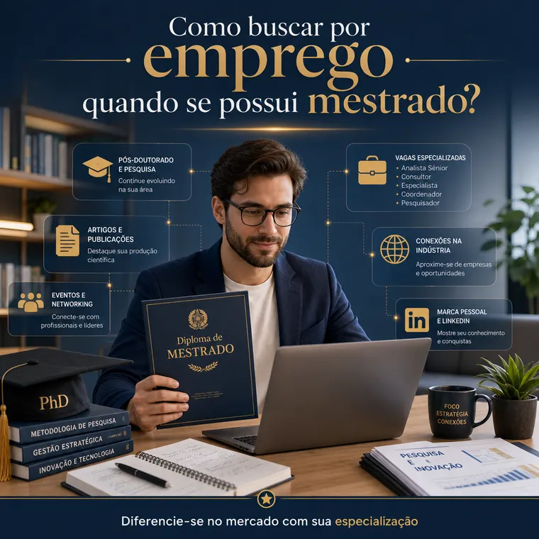 PERGUNTA - 	Como buscar por emprego quando se possui mestrado?
