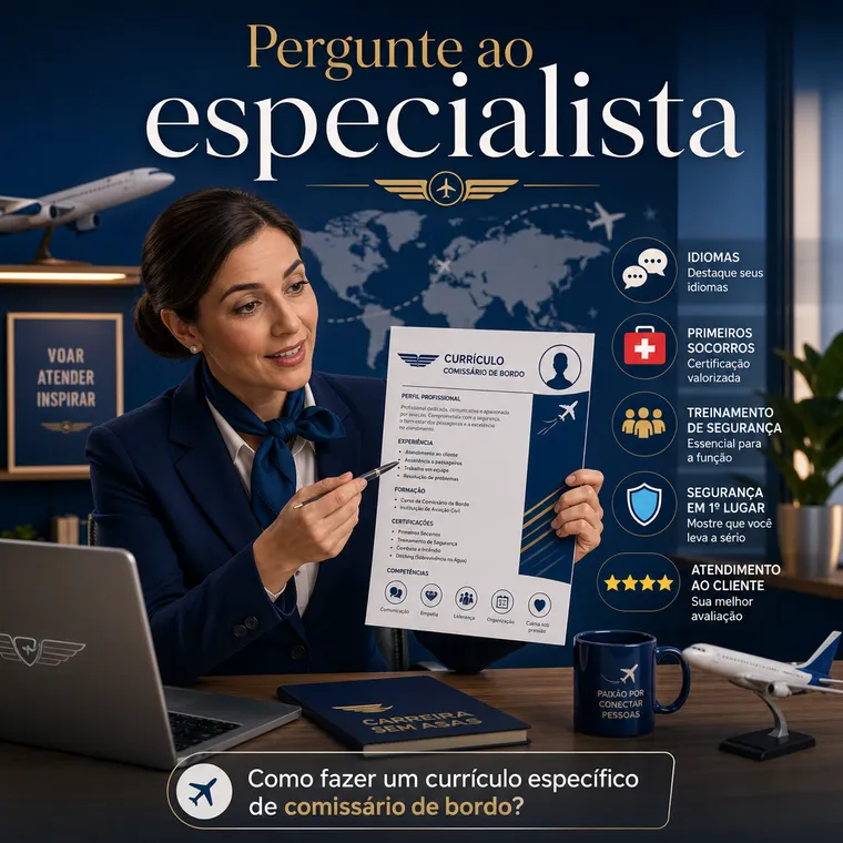 Pergunte ao especialista: Como fazer um currículo específico de comissário de bordo?