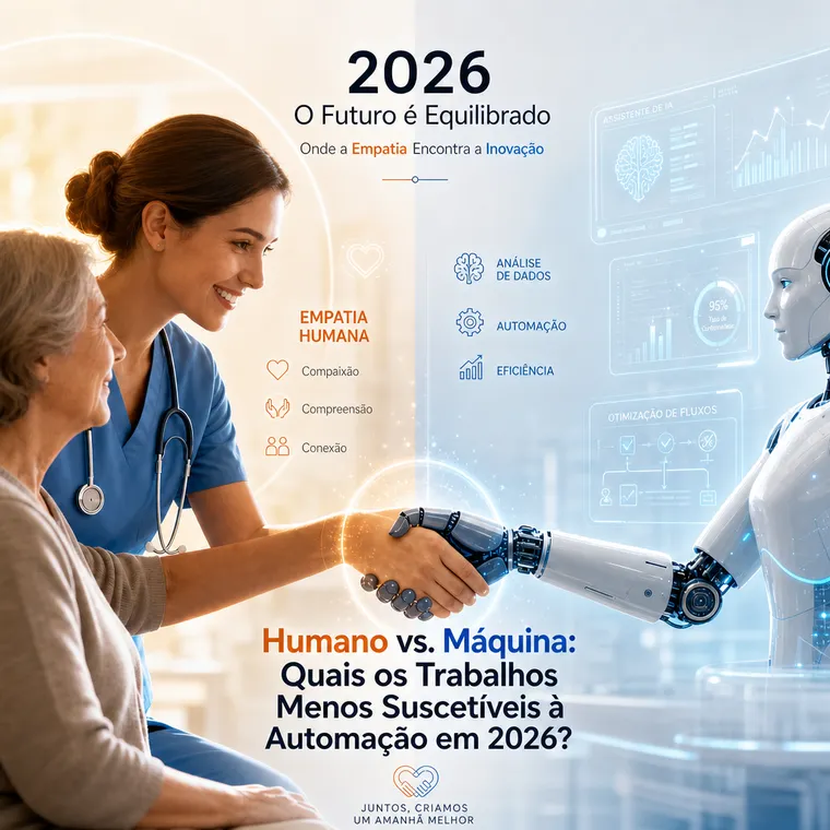Humano vs. Máquina: Quais os Trabalhos Menos Suscetíveis à Automação em 2026?