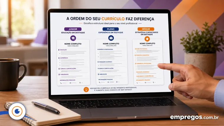 Ordem Lógica dos Blocos no Currículo: Ajuste Conforme Seu Nível de Senioridade