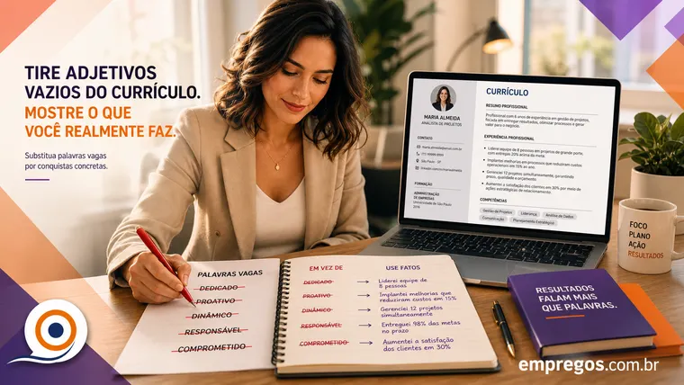 Adjetivos Vazios no Currículo: Por que "Dedicado" e "Proativo" Enfraquecem Sua Candidatura