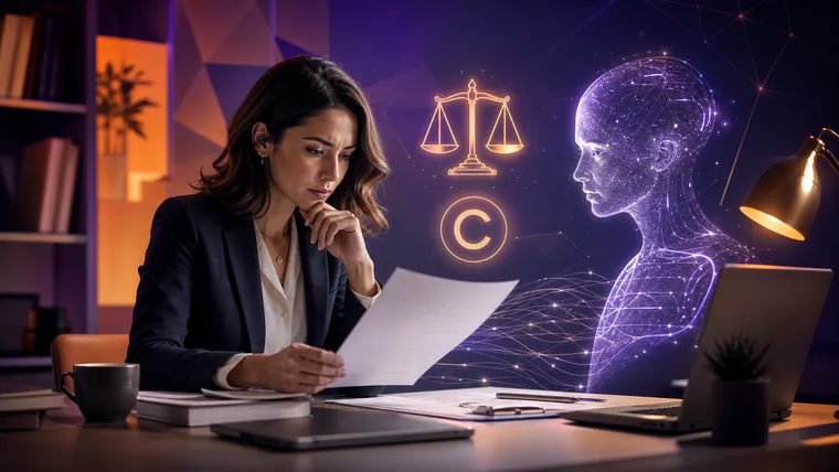 Como fica o dominio intelectual do trabalho criado em parceria com a IA?