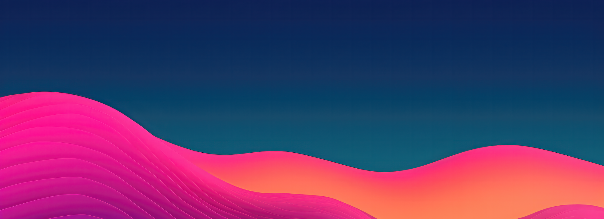 An abstract image of orange hills against a blue sky.