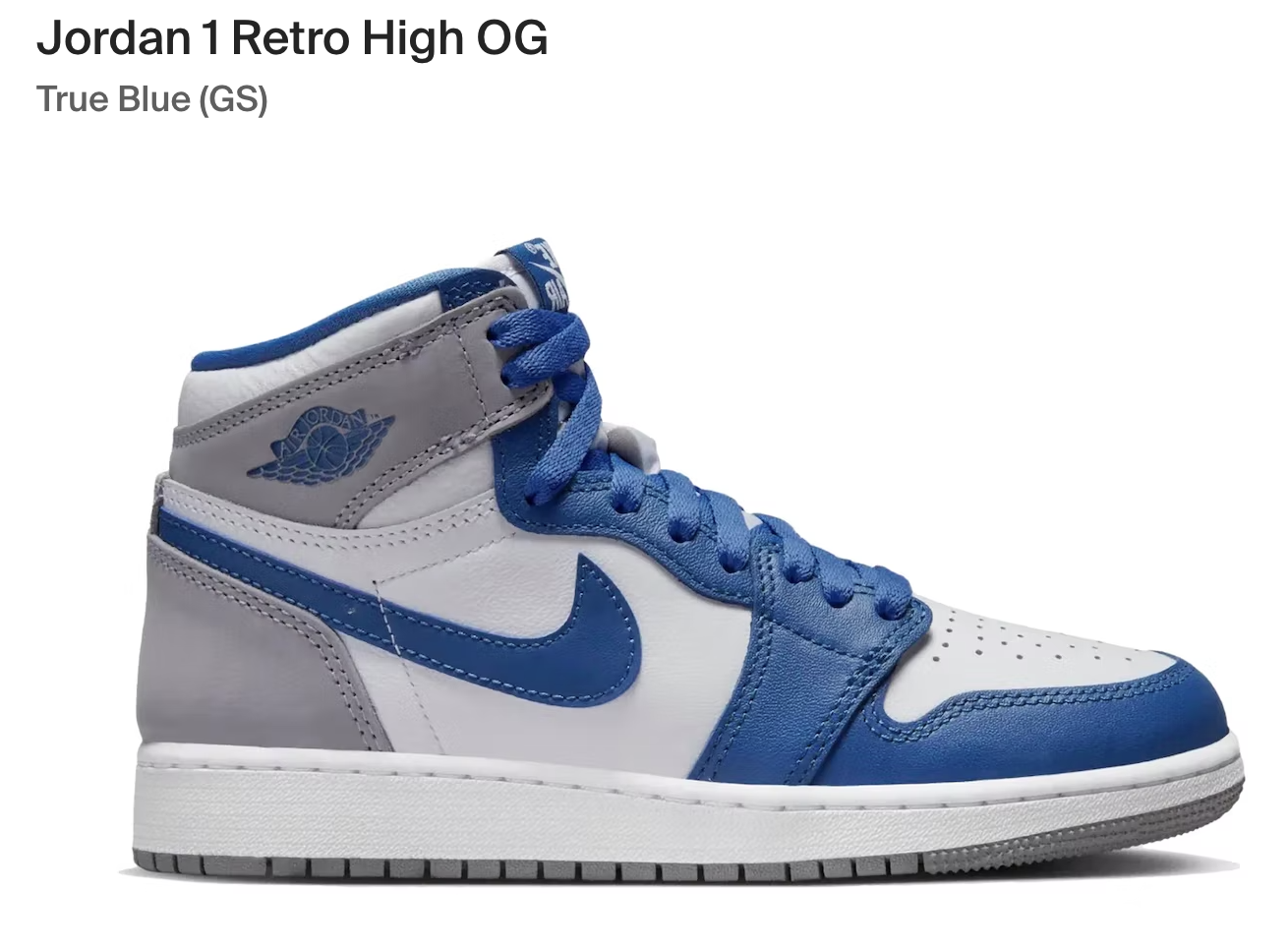Jordan 1 Retro High OG "True Blue" Drop