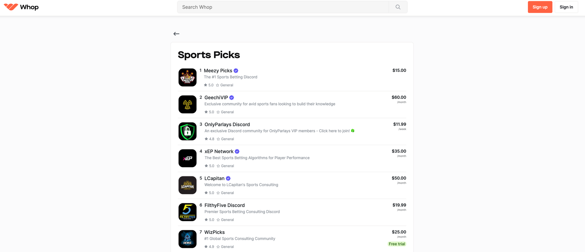 whop list of sports betting discords