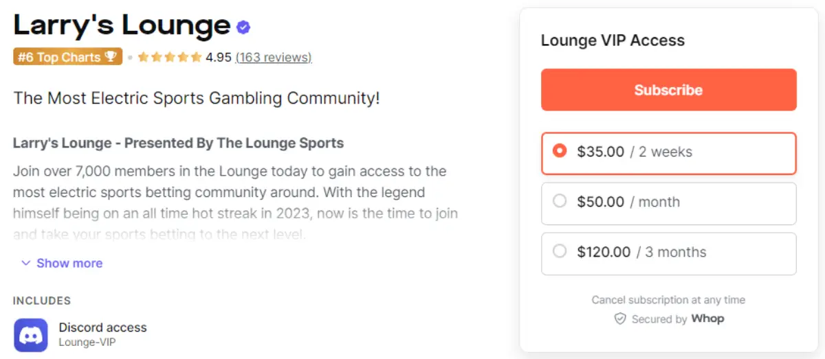 larry's lounge packages