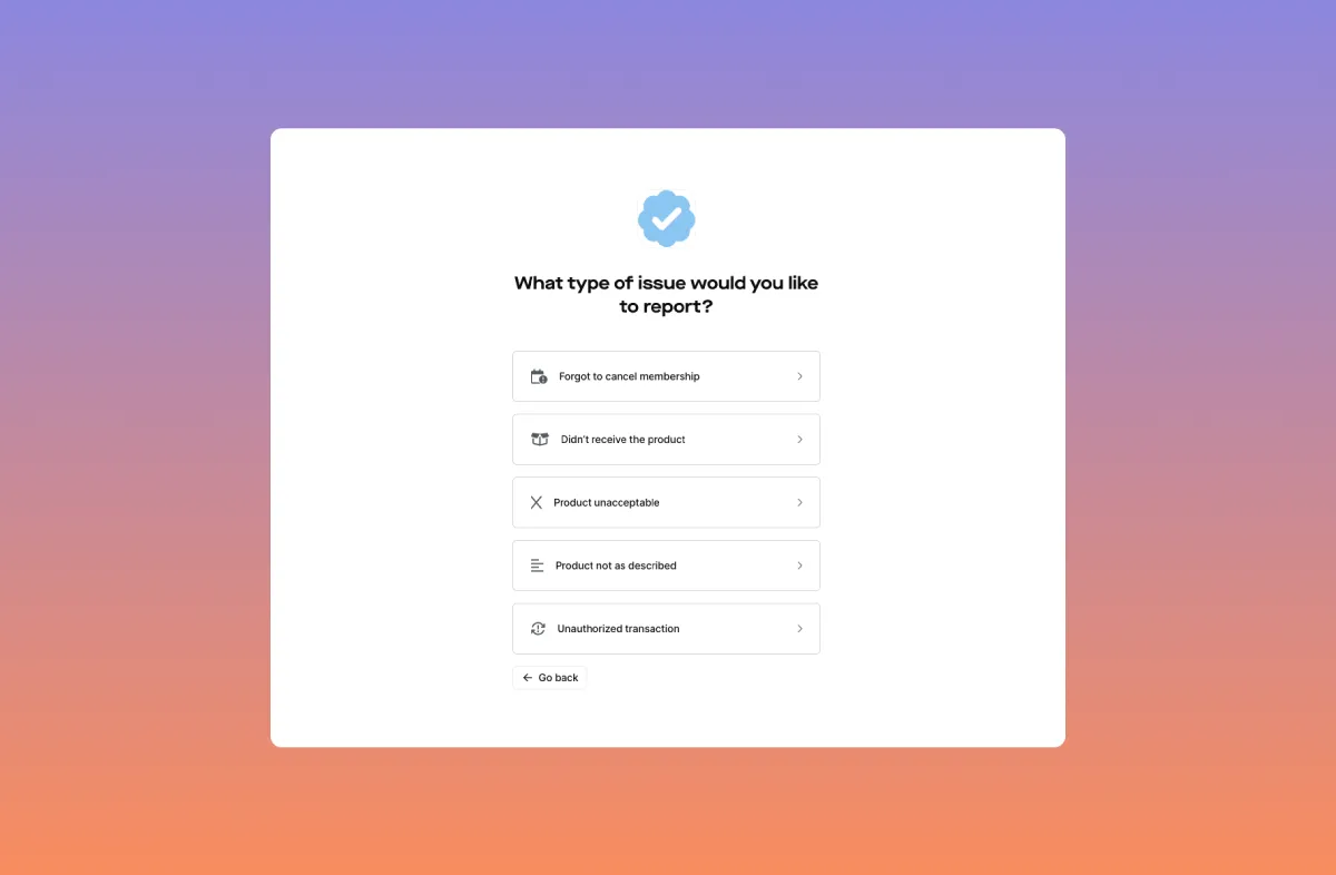 resolution center issue report