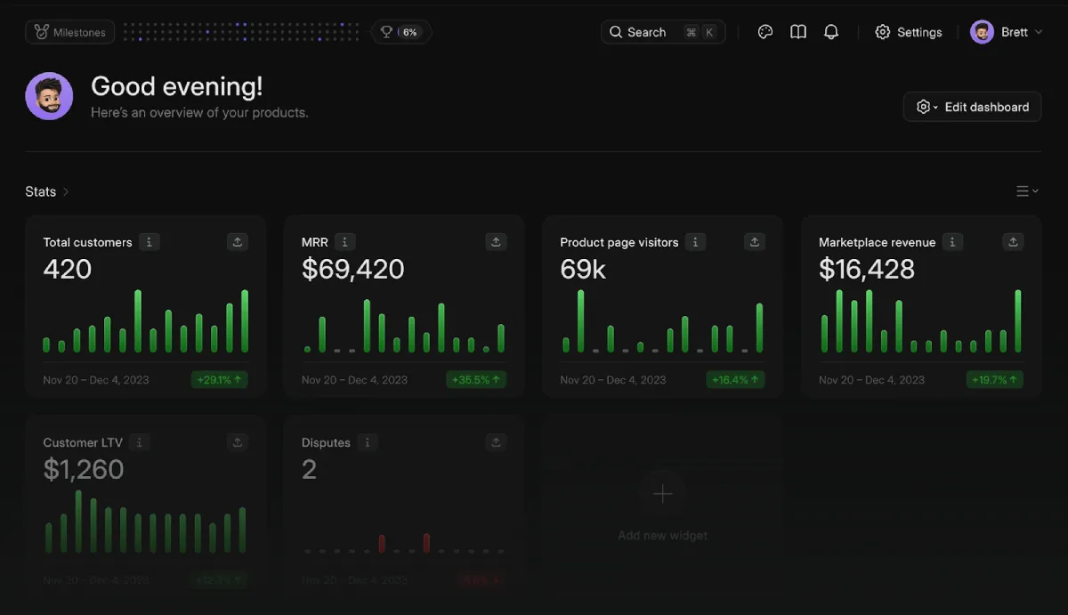 Whop dashboard