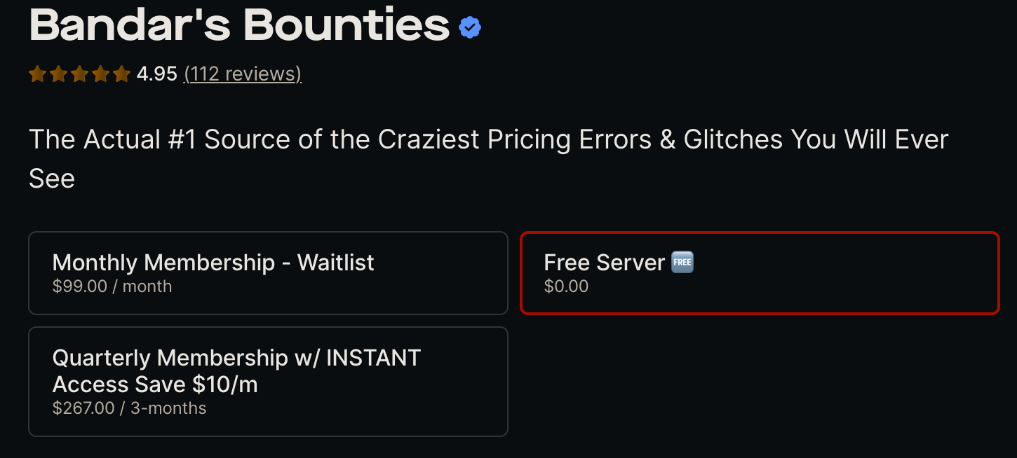 Bandar's bounties options