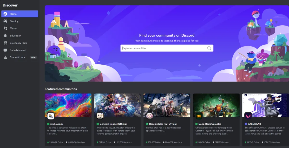 Discord server directory