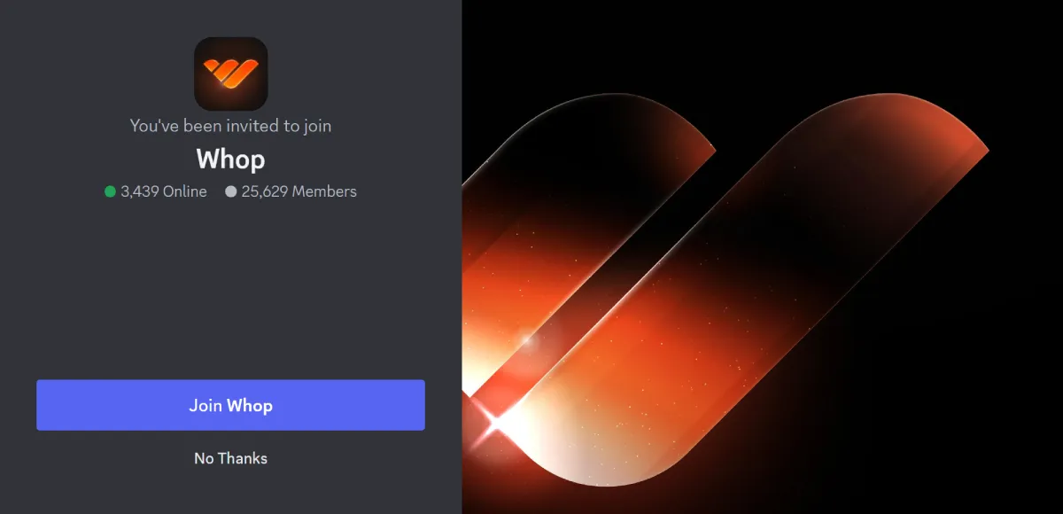 Whop invite Discord