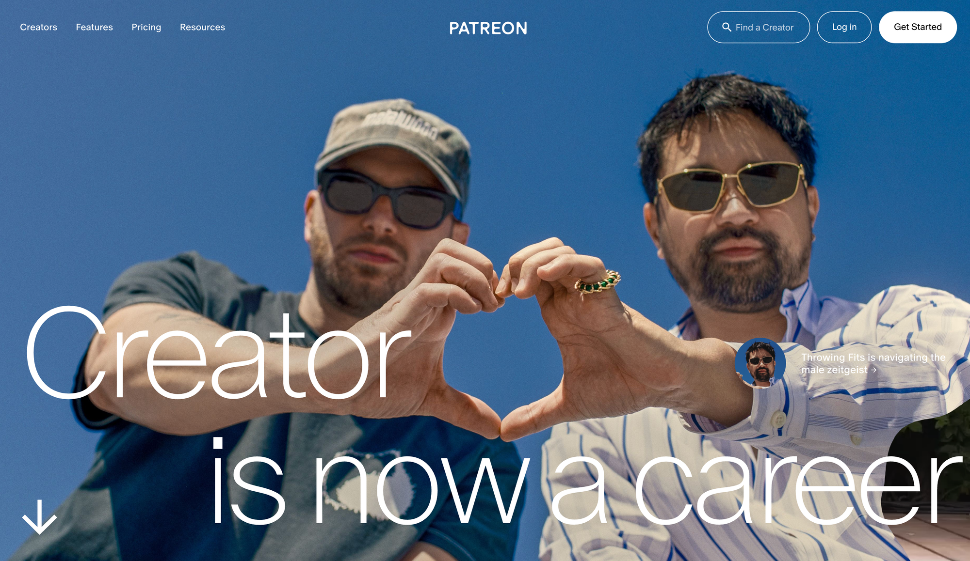 Patreon homepage