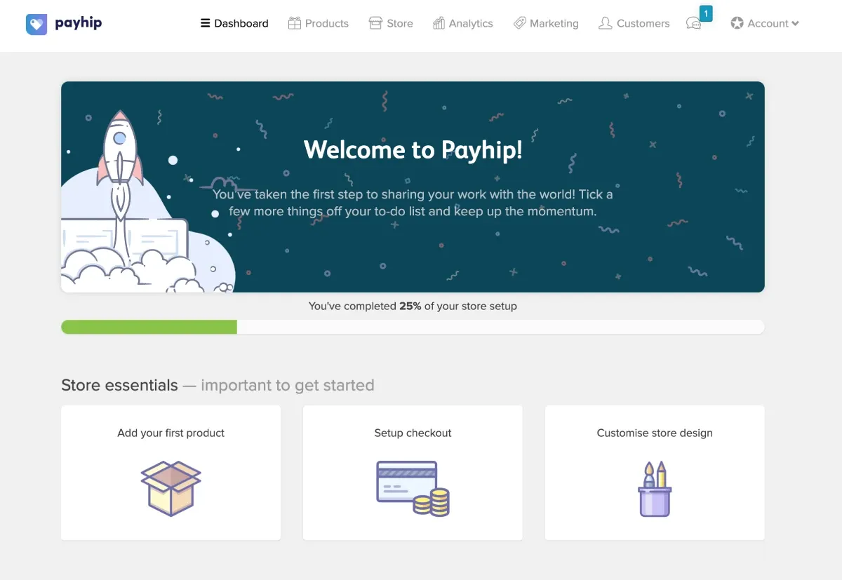 Payhip dashboard
