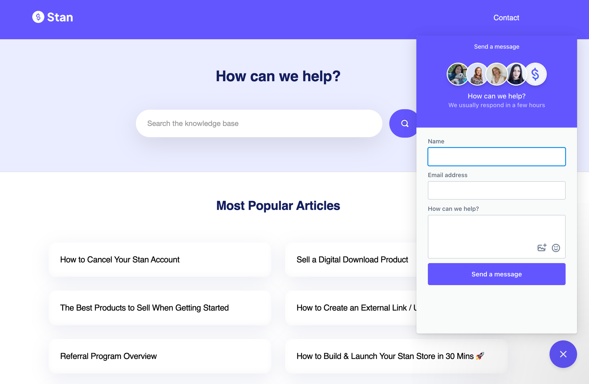Stan Store customer support