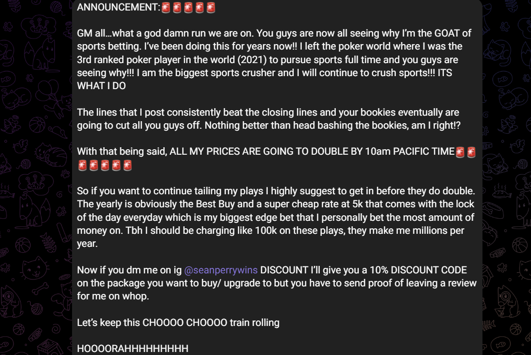 Sean Perry Wins Discord